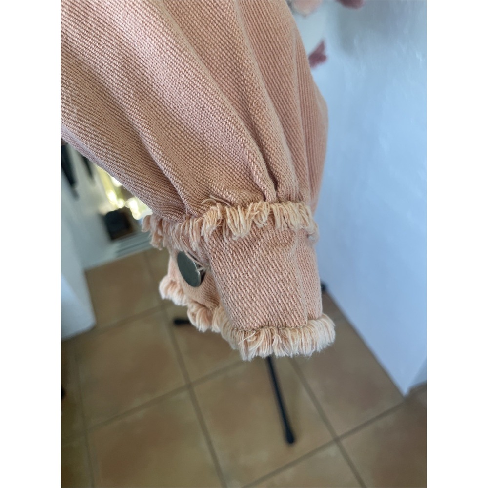 POL Pearl & Rhinestone NWOT Colorblock Pink & Raspberry Denim Jacket Oversized S - Picture 4 of 8